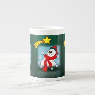 Weihnachts-Tasse Snowman Prozellantasse