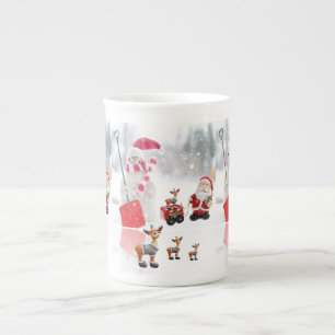 Weihnachts-Tasse Snowman Prozellantasse