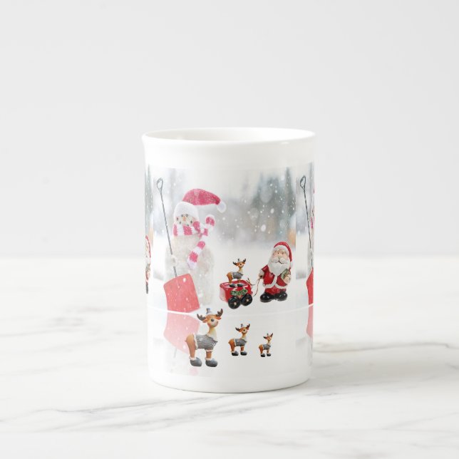 Weihnachts-Tasse Snowman Prozellantasse (Vorderseite)