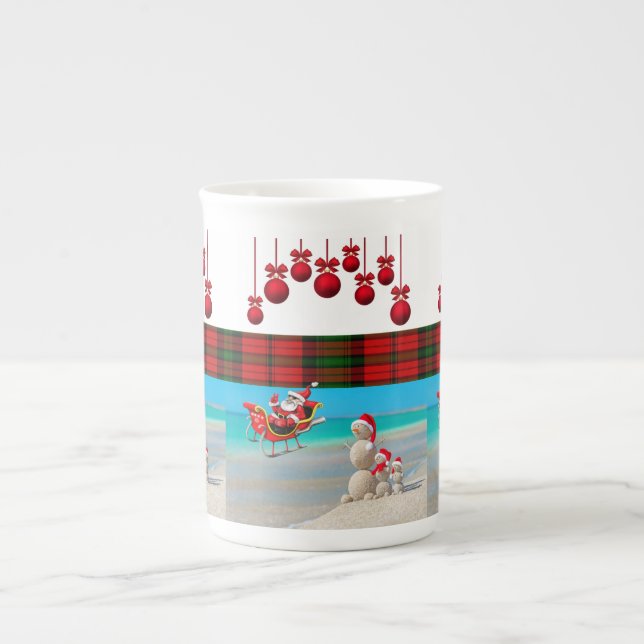 Weihnachts-Tasse Snowman Prozellantasse (Vorderseite)