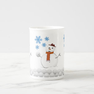 Weihnachts-Tasse Snowman Prozellantasse