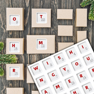 Weihnachts-Tastatur-Tasten-Alphabete-Adventskalend Aufkleber