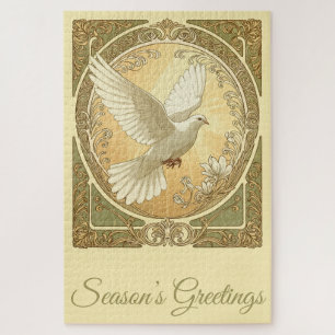 Weihnachts-Taube im Jugendstil-Design
