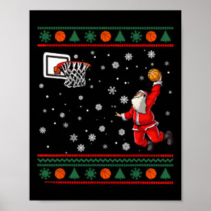 Weihnachts-Taucher-Weihnachtsmann Skelett Xmas Män Poster