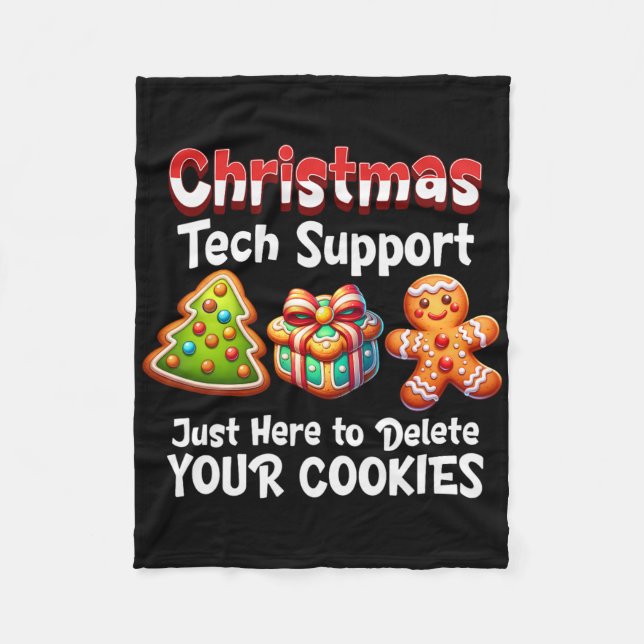 Weihnachts-Tech-Support hier, um Cookies Männer zu Fleecedecke (Vorderseite)