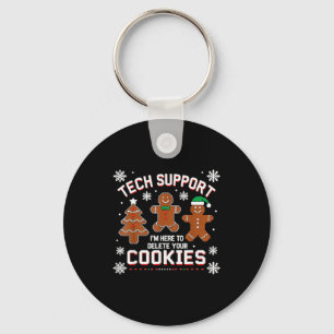 Weihnachts-Tech-Support hier, um Cookies Xmas zu l Schlüsselanhänger