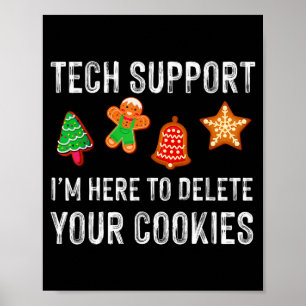 Weihnachts-Tech-Support hier, um Cookies zu lösche Poster