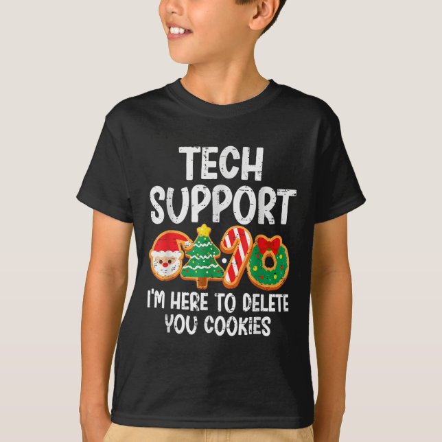 Weihnachts-Tech unterstützt hier, Cookies zu lösch T-Shirt (Vorderseite)