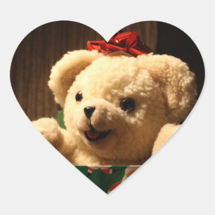 Weihnachts-Teddy-Bären-Aufkleber Herz-Aufkleber