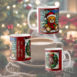 Weihnachts-Teddy-Bären Imitate gestanzt Glas Kaffeetasse