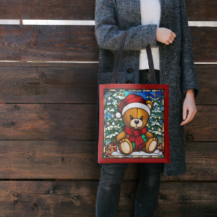 Weihnachts-Teddy-Bären Imitate gestanzt Glas Tasche
