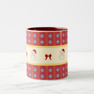 Weihnachts-Teddy-Tasse Zweifarbige Tasse