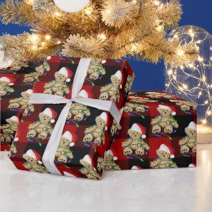 Weihnachts-Teddybär im Licht Geschenkpapier