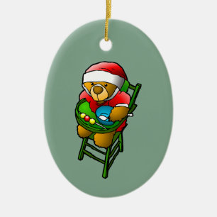 Weihnachts-Teddybär Keramik Ornament