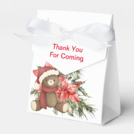 Weihnachts-Teddybär Poinsettia Geschenkschachtel