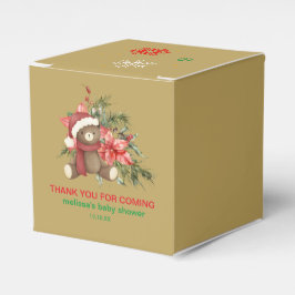 Weihnachts-Teddybär Poinsettia Gold Geschenkschachtel