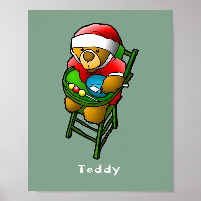 Weihnachts-Teddybär Poster (Vorne)