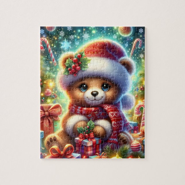 Weihnachts-Teddybär-Puzzle (Vertikal)