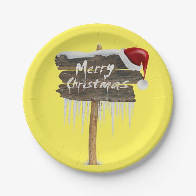 Weihnachts-Teller, frohe Weihnachten Pappteller (Vorderseite)