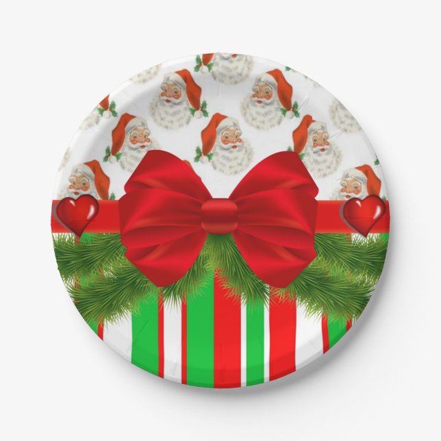 Weihnachts-Teller, frohe Weihnachten Weihnachten Pappteller (Vorderseite)