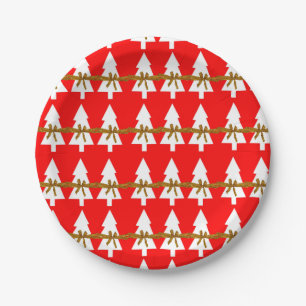 Weihnachts-Teller, frohe Weihnachts-Rot-Weiß Pappteller