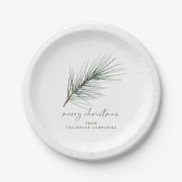 Weihnachts-Teller Holiday Simple Evergreen Branch Pappteller