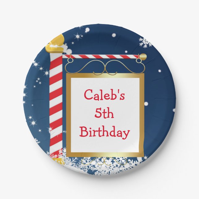 Weihnachts-Teller in der Nordpol-Feier Pappteller (Vorderseite)