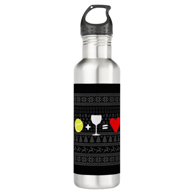 Weihnachts-Tennis 16 Edelstahlflasche (Vorderseite)
