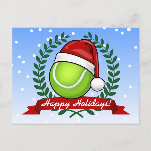 Weihnachts-Tennis-Ball Feiertagspostkarte (Vorderseite)