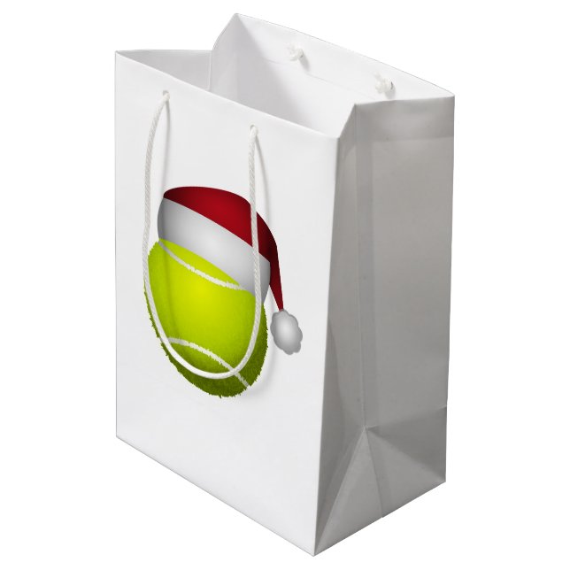 Weihnachts-Tennis-Ball Mittlere Geschenktüte (Rückseite Schrägansicht)