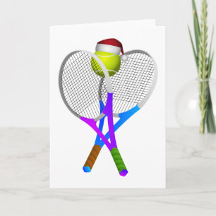 Weihnachts-Tennis-Ball und Rackets Feiertagskarte