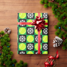 Weihnachts-Tennis-Ball und Schneeflocken Schwarz &