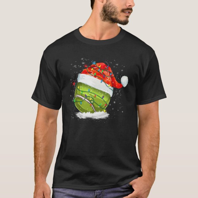 Weihnachts-Tennis-Ball-Weihnachtsmannmütze Funny X T-Shirt (Vorderseite)
