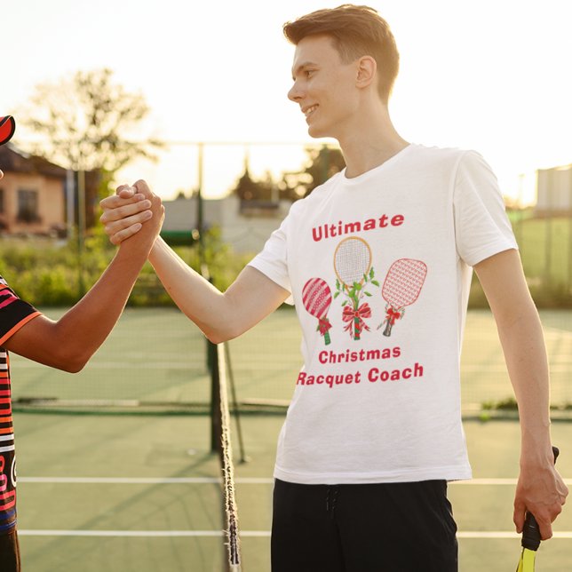 Weihnachts-Tennis, Paddleball, Pickleball-Coach T-Shirt (A great coach tshirt for the holidays!)