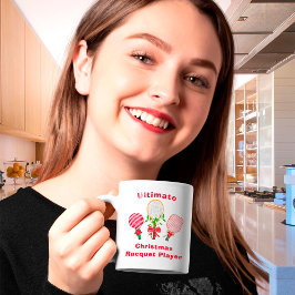 Weihnachts-Tennis, Paddleball, Pickleball-Spieler Kaffeetasse