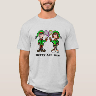 Weihnachts-Tennis-T - Shirt mit Seinen und ihren E