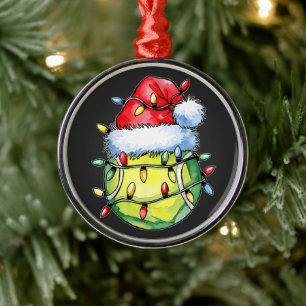 Weihnachts-Tennisspieler-Santa-Hut Ornament Aus Metall