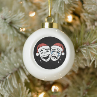 Weihnachts-Theatermasken Komödie Tragödie Weihnach Keramik Kugel-Ornament