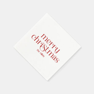 Weihnachts-Thema Design Red Retro Typografie Serviette