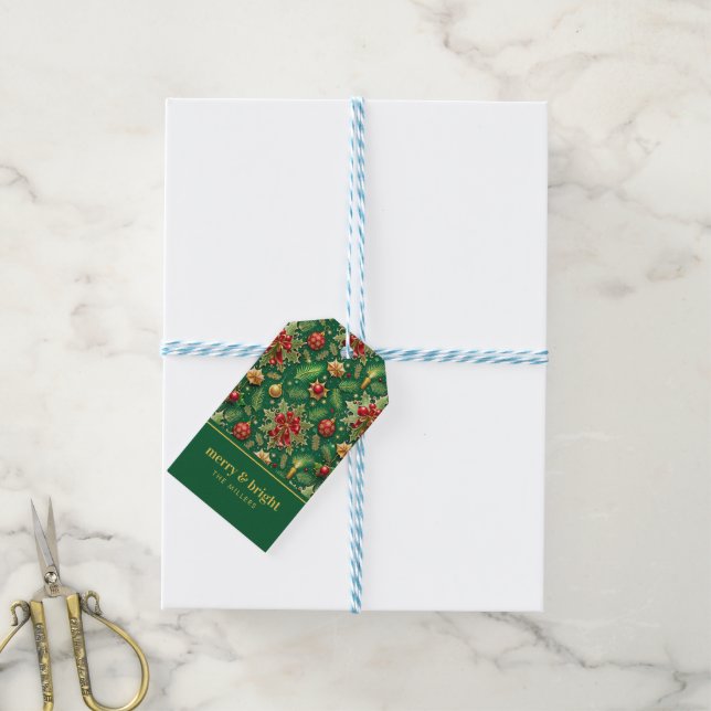 Weihnachts-Thema Festivals farbenfrohe Muster Geschenkanhänger (Mit Garn)