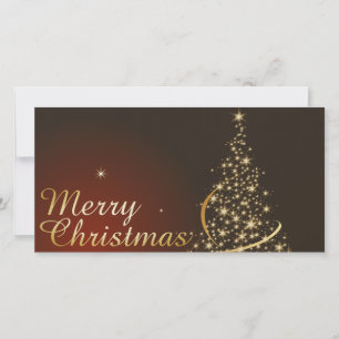 Weihnachts-Thema mit goldenem Weihnachtsbaum Dankeskarte