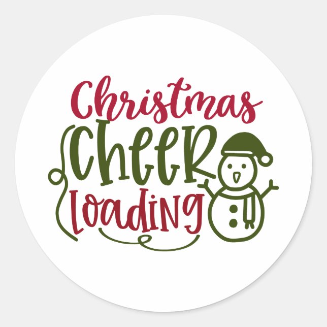 Weihnachts-Thema: Weihnachts-Cheer-Loading Runder Aufkleber (Vorderseite)