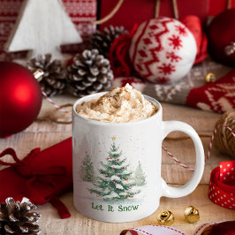 Weihnachts Thema Weihnachtsbaum Let It Snow Kaffeetasse