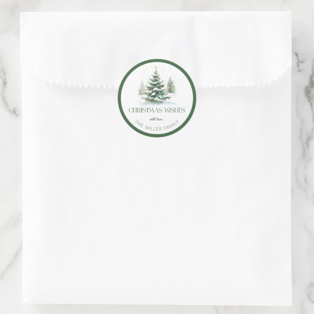 Weihnachts-Thema wünscht Retro-Typografie Runder Aufkleber (Tasche)