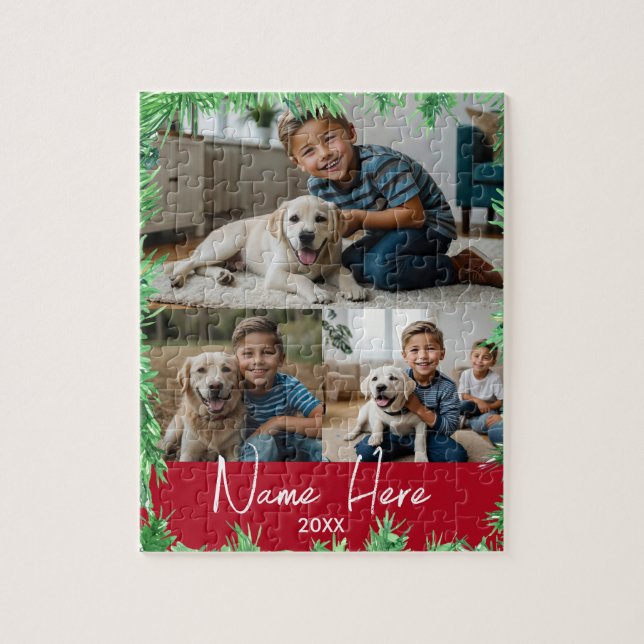Weihnachts-Themed Fun Pet Foto Collage (Vertikal)
