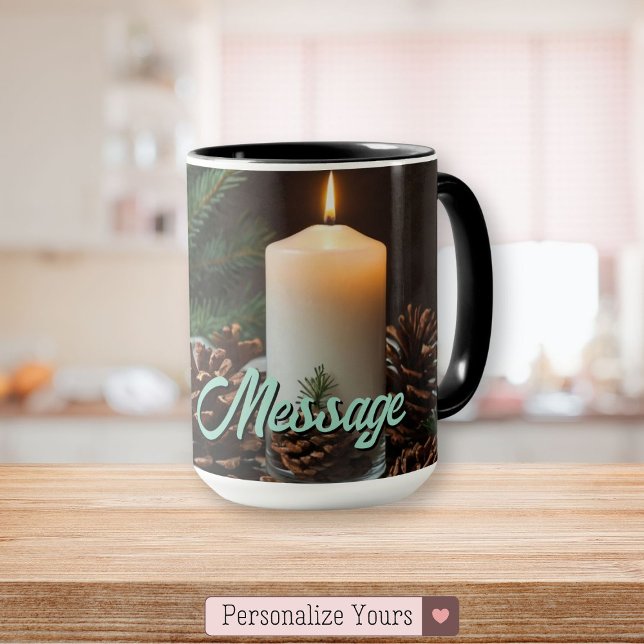 Weihnachts-Themed Kerze und Pinecone Tasse (Christmas Themed Candle and Pinecone Mug)