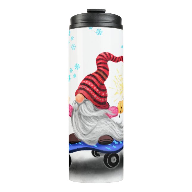Weihnachts-Thermal-Tumbler-Skater mit Geschenken Thermosbecher (Vorderseite)
