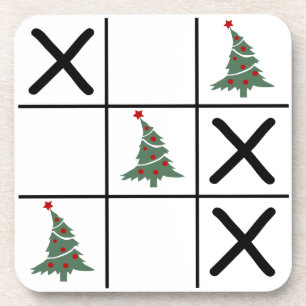 Weihnachts-Tic-Tac-Toe Getränkeuntersetzer
