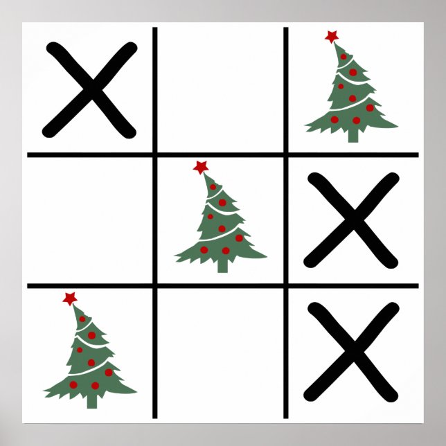 Weihnachts-Tic-Tac-Toe Poster (Vorne)