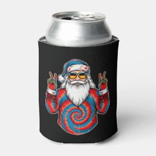 Weihnachts-Tie-Dye-Santa-Friedenszeichen-Sonnenbri Dosenkühler